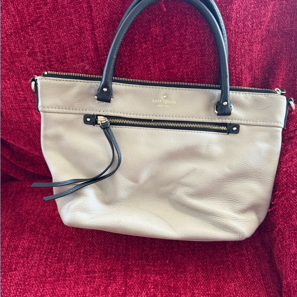 Kate Spade Black and Cream Leather Tote Bag with dust bag.